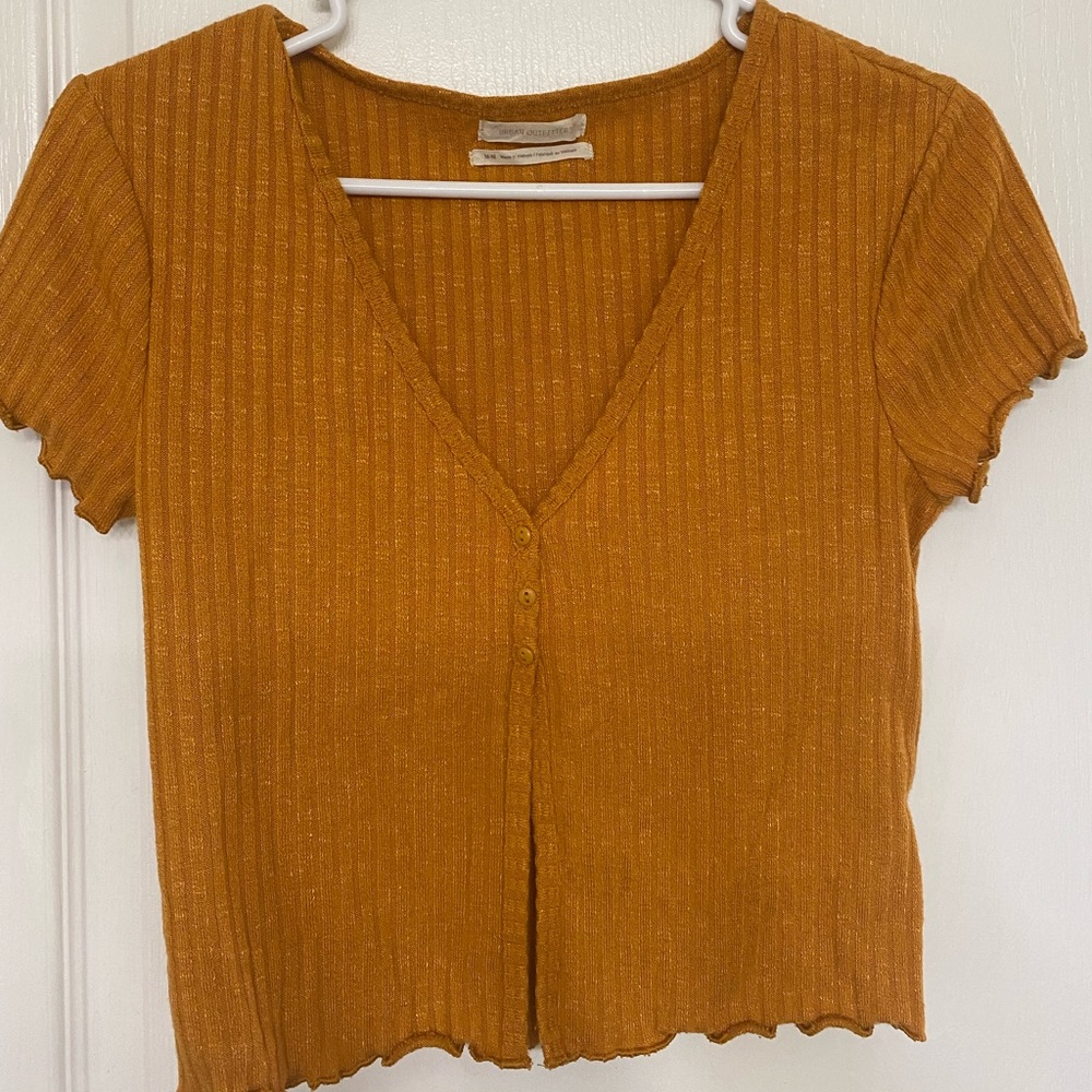 Urban Outfitters Yellow Crop Top (Medium)